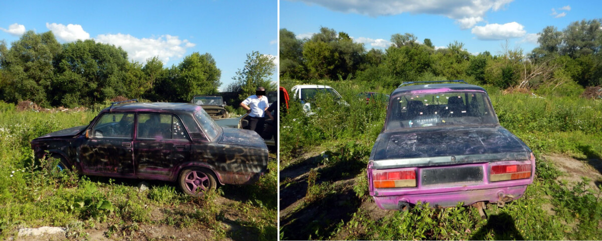 В Брянске украли застрявший в яме ВАЗ