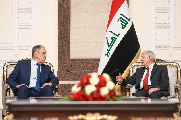 Министр иностранных дел РФ Сергей Лавров и президент Ирака Абдул Латиф Рашид во время встречи во дворце «Багдад»