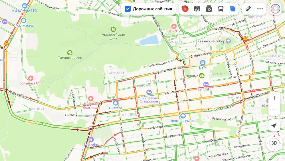 Карта троллейбусов ставрополя