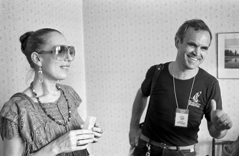 Инна Чурикова и кинорежиссер Глеб Панфилов в дни работы XV Международного кинофестиваля, 1987 год