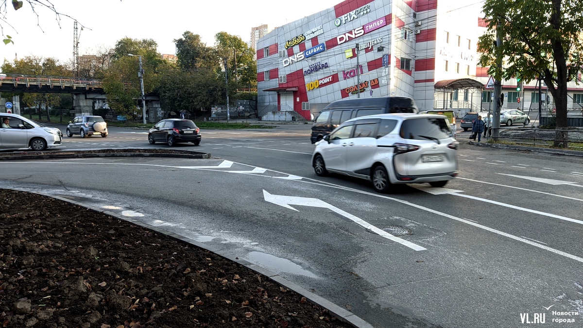 Перекресток спортивная ул 26 фото На треугольнике в районе Спортивной во Владивостоке после реконструкции нанесли 