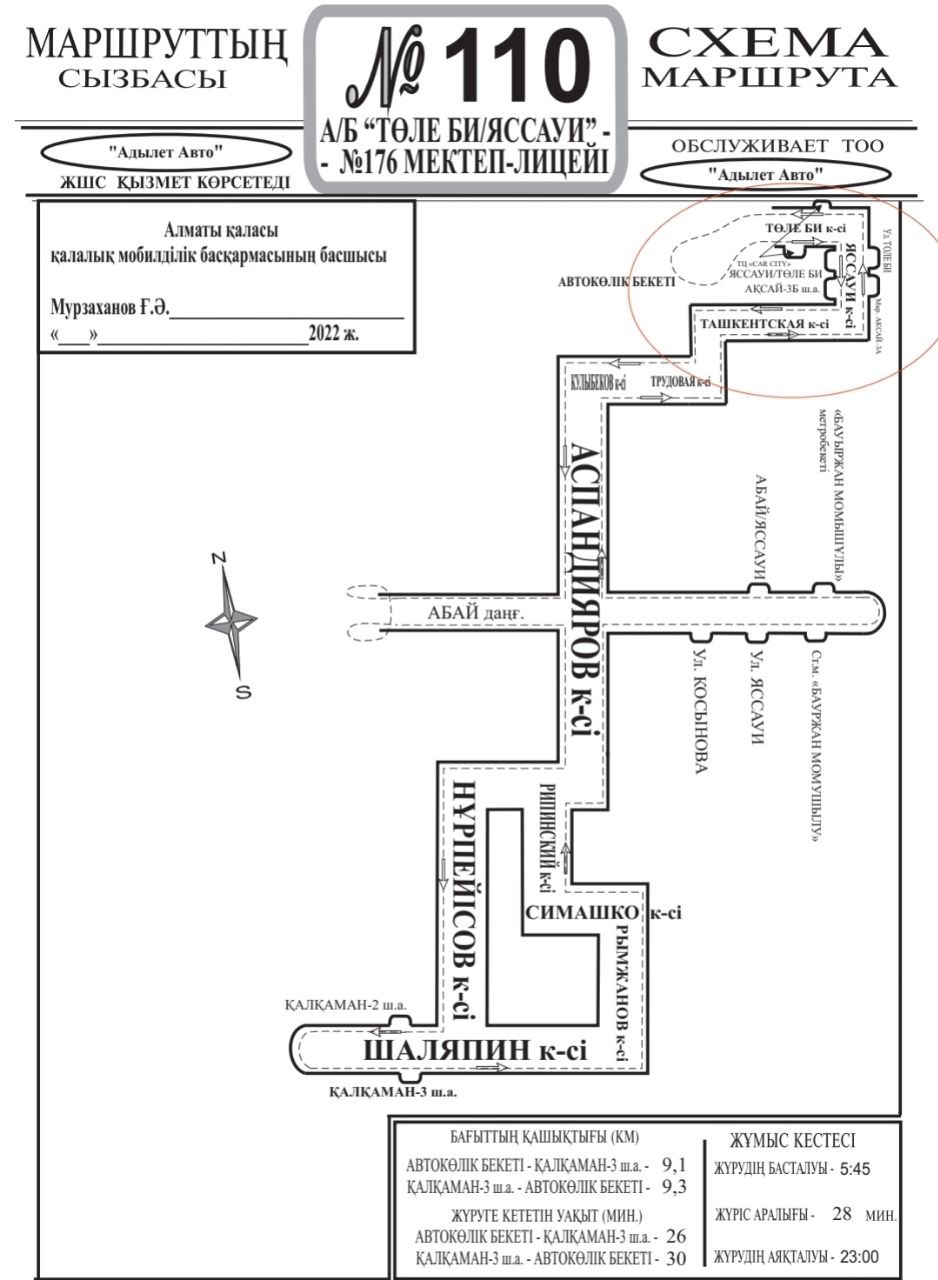 Схема автобусных маршрутов алматы