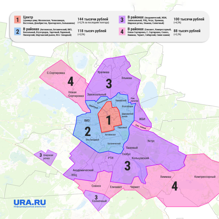 Ботанический район екатеринбург карта