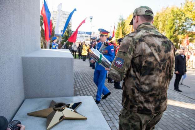 В Кирове зажгли Вечный огонь на площади Маршала Конева