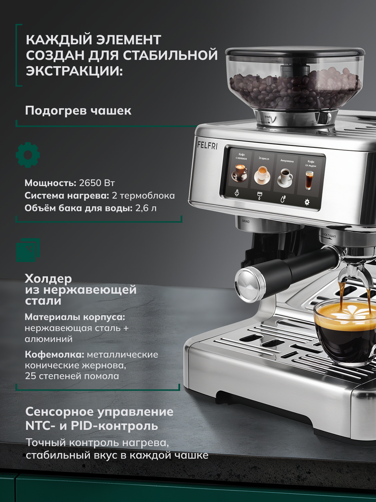 кофемашина Gourmet FCM-005 FELFRI