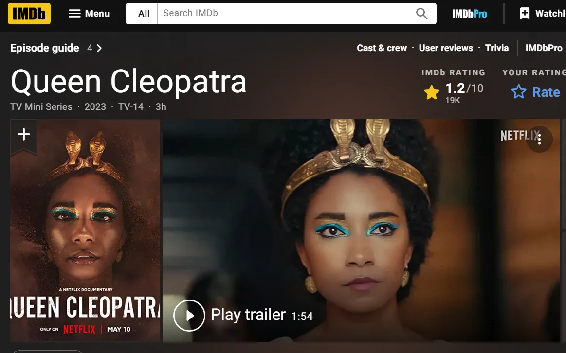 The documentary drama "Queen Cleopatra" left only recently on str...