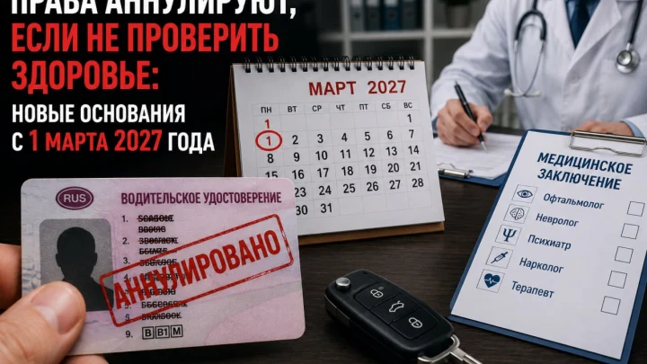 Права аннулируют, если не проверить здоровье: новые основания с 1 марта 2027 года