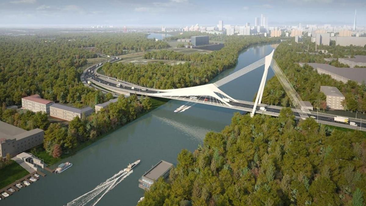 Эскиз моста через Москву-реку в районе Новозаводской улицы