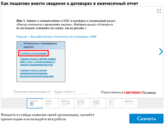 Образец ежемесячный отчет по 223 фз