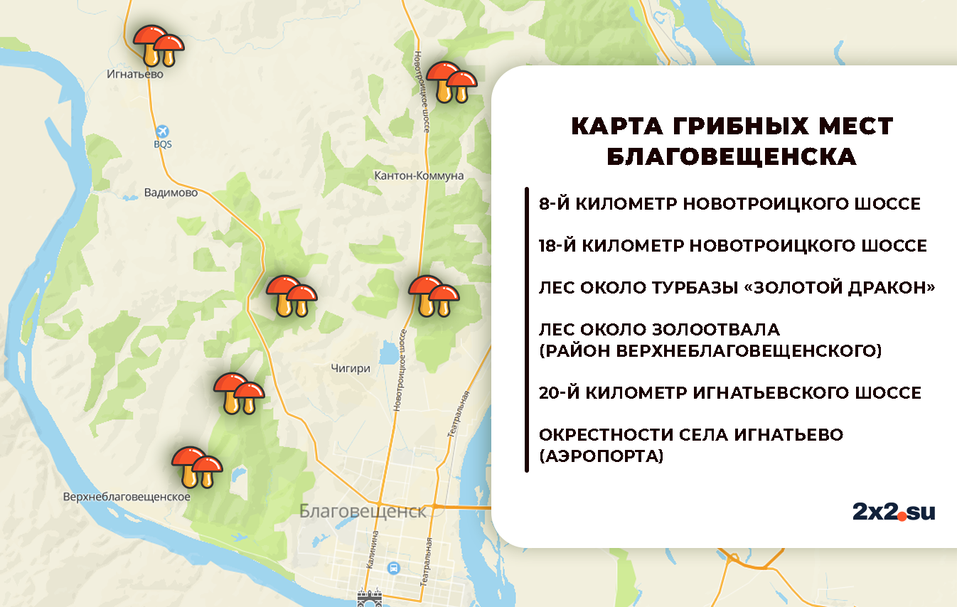 Карта грибных мест красноярска