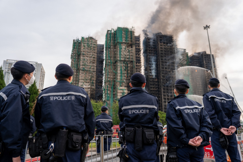 Пожар в здании в Гонконге