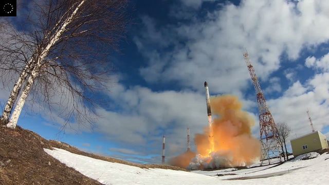 Пуск межконтинентальной баллистической ракеты стационарного базирования «Сармат»