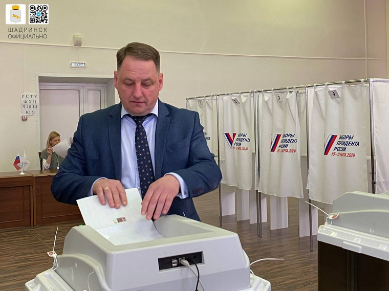 Глава Шадринска Мокан принял участие в голосовании на выборах президента