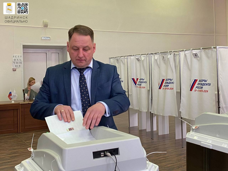 Глава Шадринска Мокан принял участие в голосовании на выборах президента
