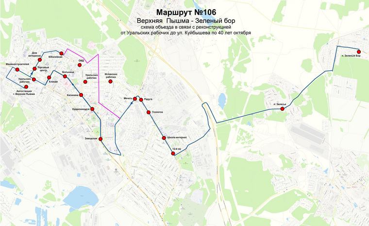 Схема движения автобусов в екатеринбурге