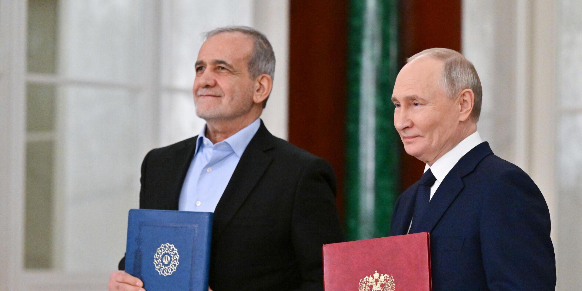 Президент Владимир Путин и президент Ирана Масуд Пезешкиан подписали договор о стратегическом партнерстве - ИноСМИ, 1920, 16.01.2026