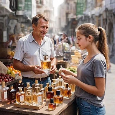 На рынке женщинам предложили недорого купить дорогие духи