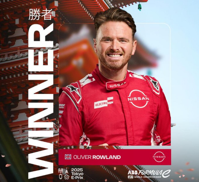 Оливер Роулэнд – победитель воскресной гонки в Токио, фото Формулы E