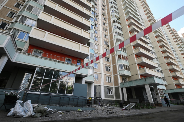Последствия атаки БПЛА в подмосковном Красногорске