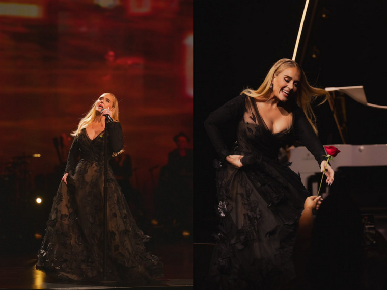 Адель в платье от Дома моды Валентина Юдашкина на концерте в Лас-Вегасе
