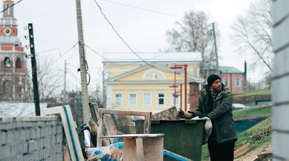 Фото со съёмочной площадки: Александр Петров в роли бомжа
