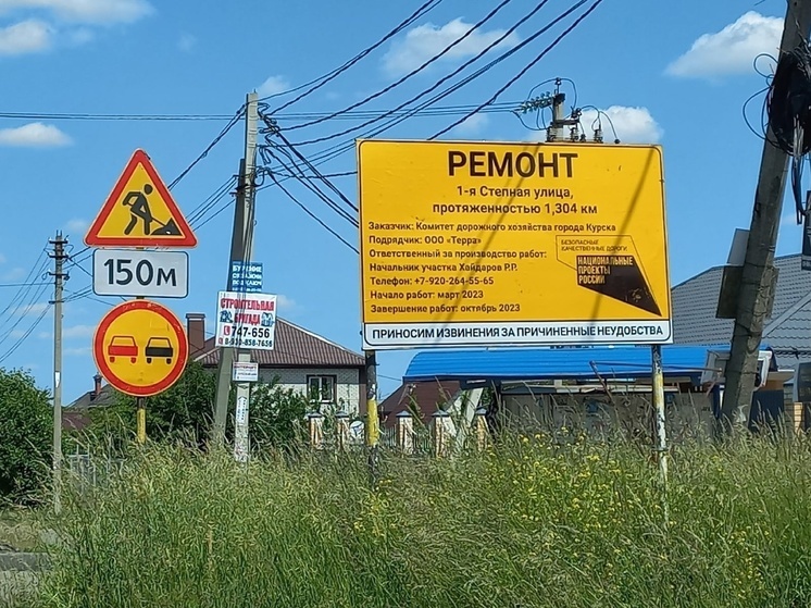 В Курске дорожники компании «Терра» растянули ремонт 1,3 км дороги на 8 месяцев
