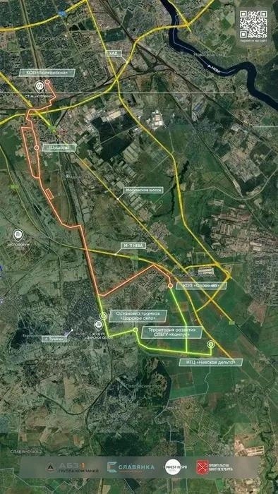 Планы развития трамвайной линии Славянка