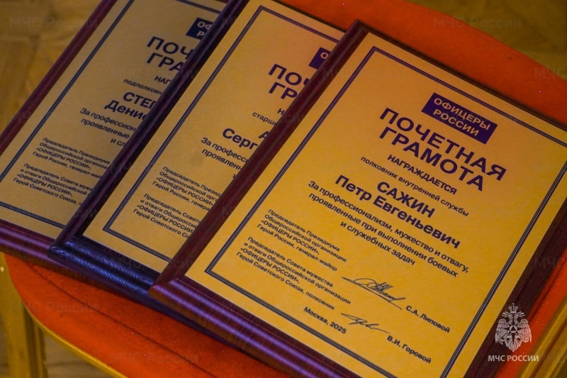 Общероссийская организация «Офицеры России» вручила награды сотрудникам столичного Управления МЧС России
