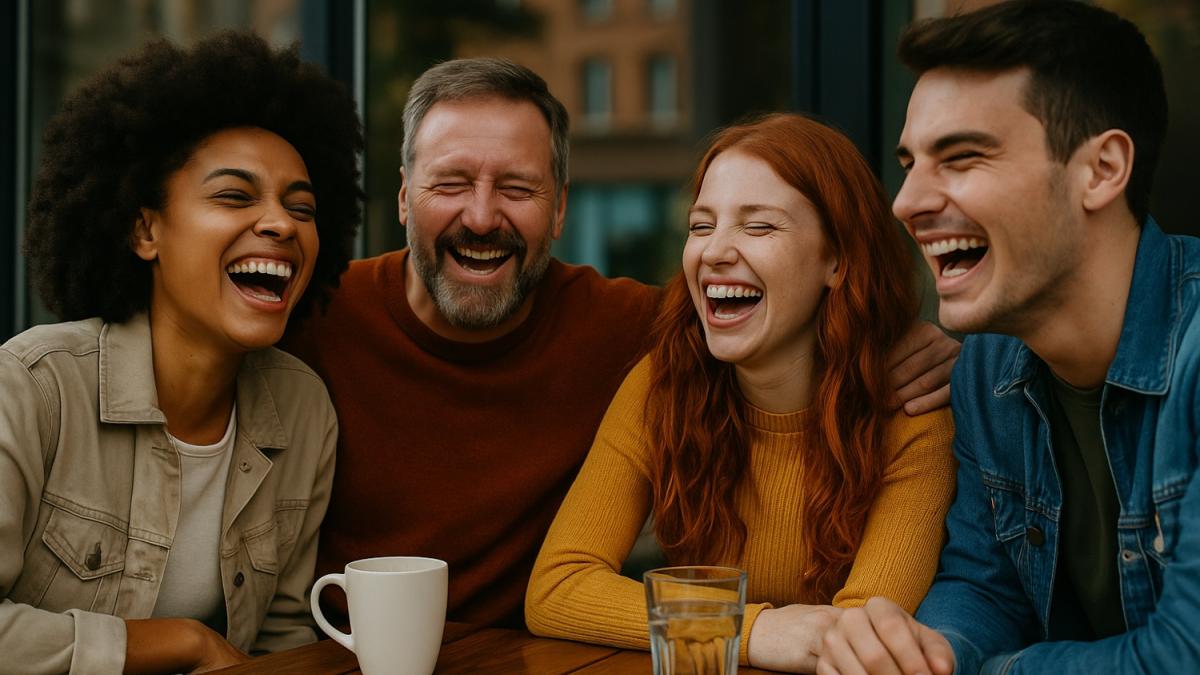Друзья смеются вместе