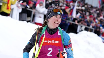 Российская биатлонистка Тамара Дербушева