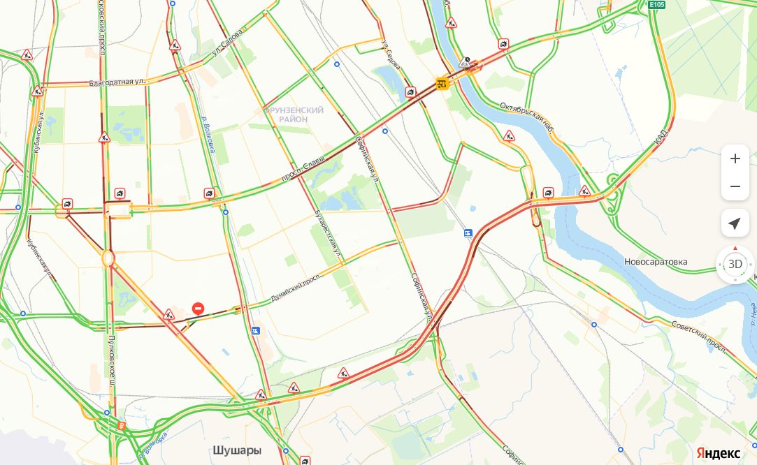 Карта санкт петербурга с пробками онлайн на дорогах