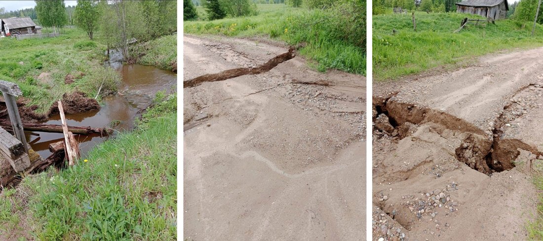 Вода размыла ещё одну дорогу в Никольском округе