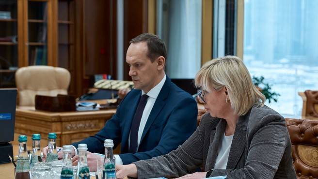 Руководитель Росреестра Олег Скуфинский на заседание наблюдательного совета ППК «Роскадастр», которое провёл Марат Хуснуллин