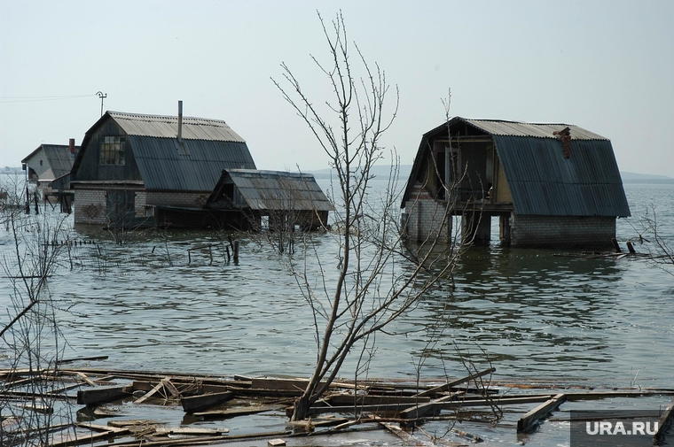 Паводок. Челябинская область, потоп, паводок, деревянные дома, наводнение, озеро синеглазово