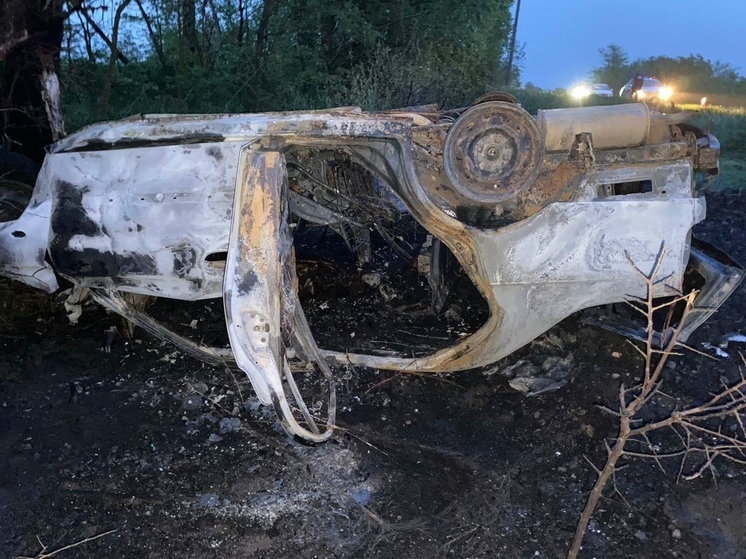 В Калининском районе при возгорании опрокинувшейся иномарки погиб пожилой водитель