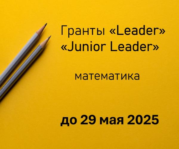 Математика: 17 апреля 2025 открывается прием заявок на конкурсы исследовательских грантов для научных групп «Leader» и «Junior Leader»