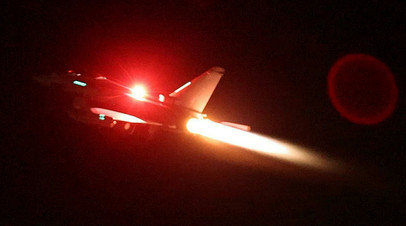 Истребитель британских ВВС Eurofighter Typhoon, принимавший участие в нанесении ударов по объектам в Йемене