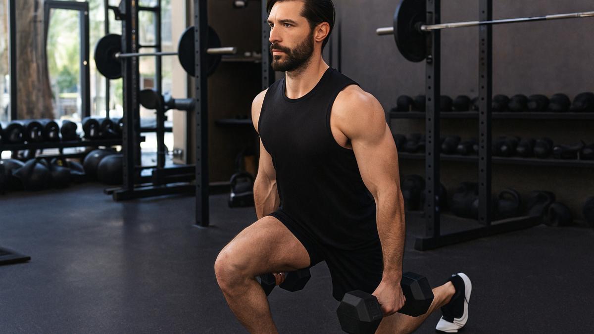 Силовая тренировка мужчины в зале