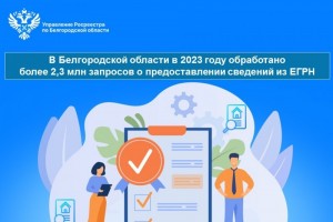 В Белгородской области обработано более 2,3 млн запросов о предоставлении сведений из ЕГРН