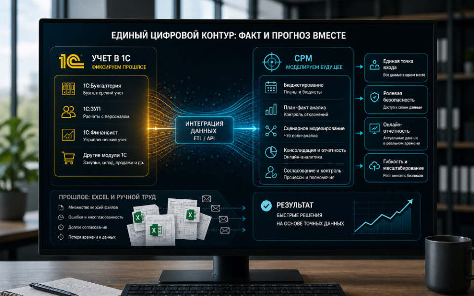Из прошлого в будущее: как связка 1С и CPM меняет управление бизнесом