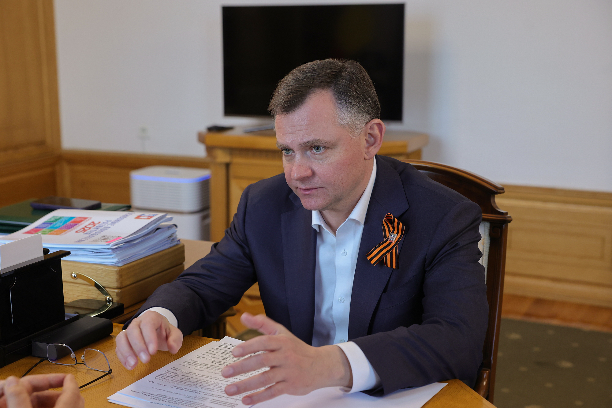 Встреча губернатора Ю.Б.Слюсаря с уполномоченным по защите прав предпринимателей в Ростовской области О.В. Дерезой