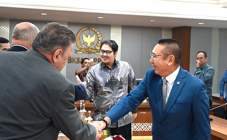 Сенаторы провели переговоры с Равиндрой Аирлангой и председателем Группы дружбы Совета народных представителей Республики Индонезии с нижней палатой российского парламента Вихади Виджаянто