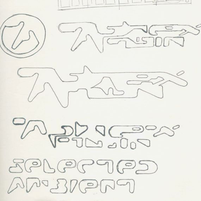 Эскизы логотипа Aphex Twin и шрифта Xylem