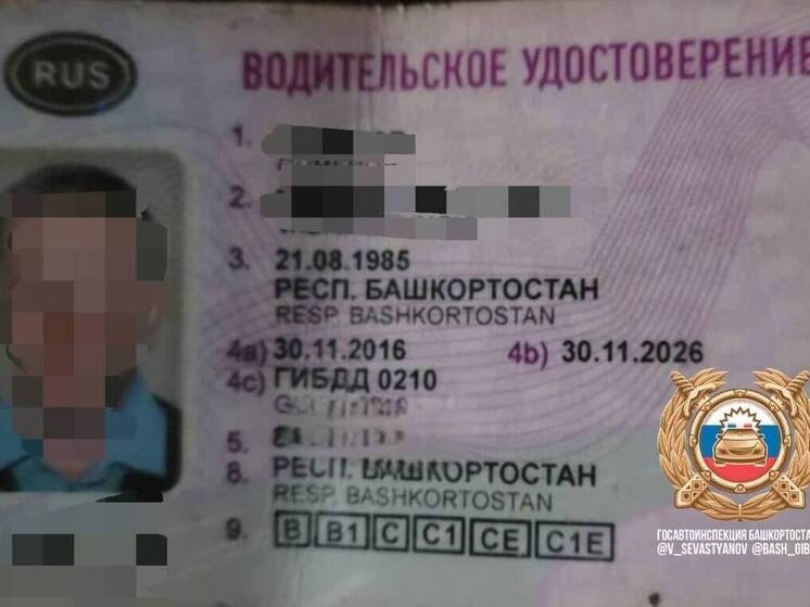 Житель Башкирии попался на использовании поддельных водительских прав