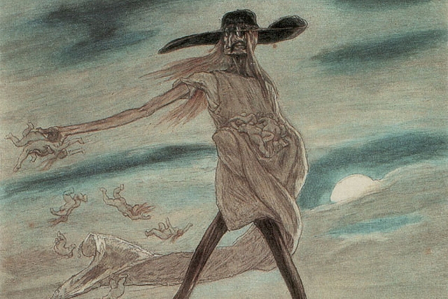Фелисьен Ропс. Сатана сеющий плевелы (фрагмент). 1882