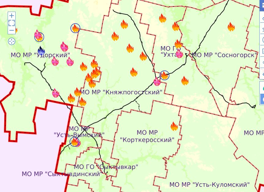 Погода коми сыктывкар на 3. Карта пожаров Коми. Карта Запада. Смог в Сыктывкаре. Карта смога.