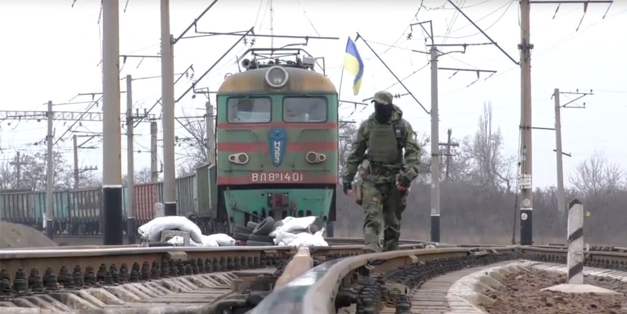 Захваченный радикалами поезд в Донецкой области