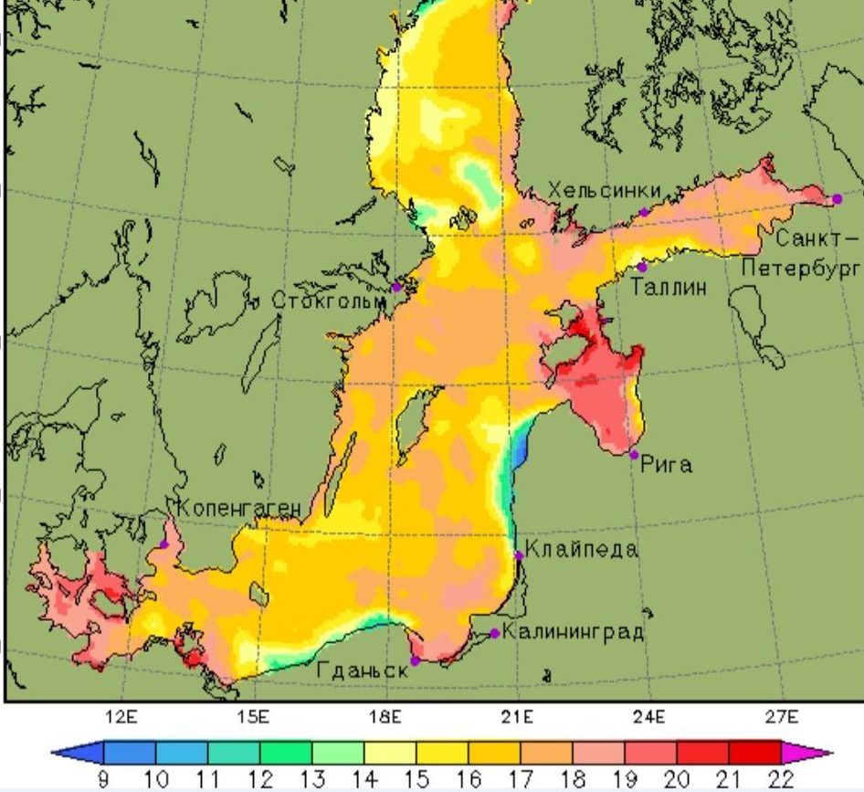 Температура моря в балтийске. Карта температурных зон. Температура Балтийского моря.