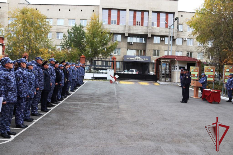 Торжественное построение личного состава прошло в Управлении Росгвардии по Забайкальскому краю 