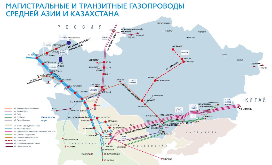 Карта магистральных газопроводов россии карта